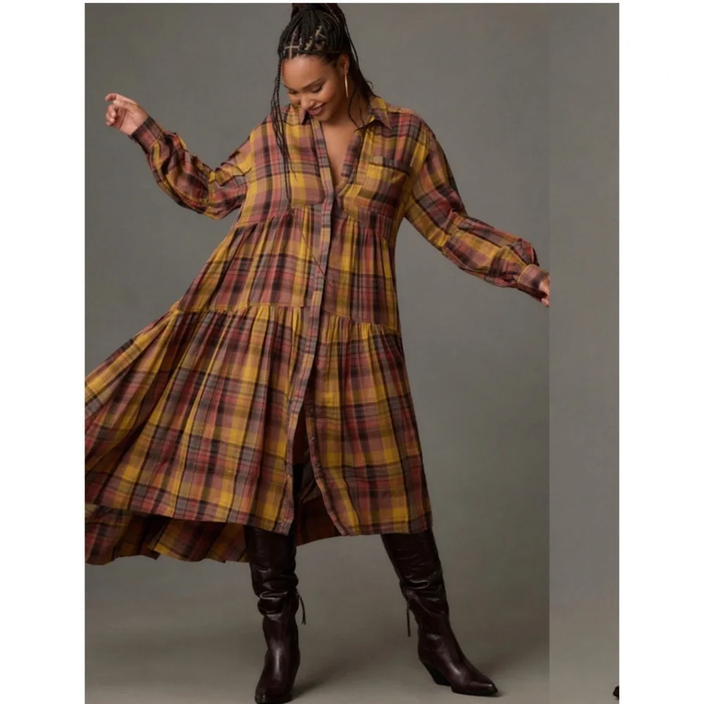 Long-Sleeve Tiered High-Low
Dress - Picture 3 of 10